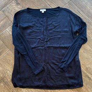 J. Jill Navy Long-Sleeve Crew Neck Top